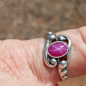 Pink Starfire Sterling Silver Ring